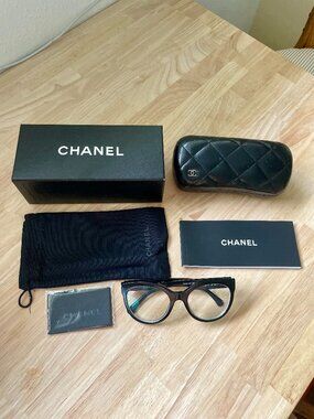 Chanel Eyeglasses Frames Black – Excellent Condition, Full Set